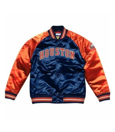 Houston Astros Navy and Orange Satin Jacket
