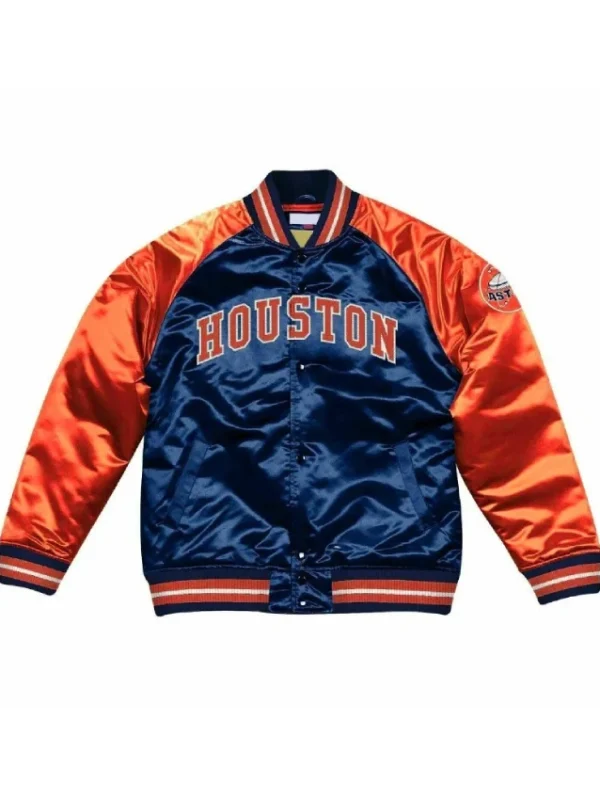 Houston Astros Navy and Orange Satin Jacket