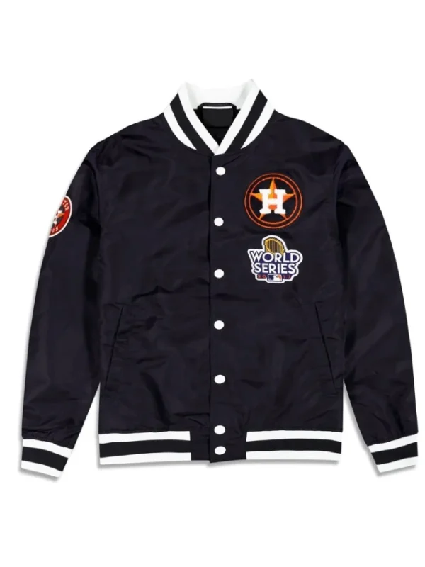 Houston Astros Striped Orange Satin Jacket