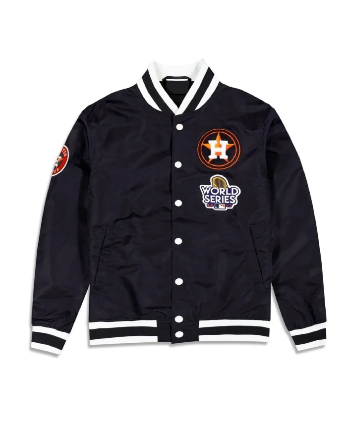 Houston Astros Striped Orange Satin Jacket Houston Astros Striped Orange Satin Jacket