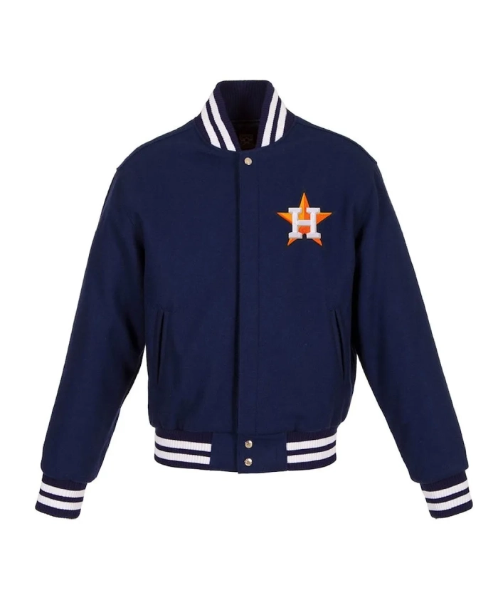 Houston Astros Varsity Navy Wool Jacket Houston Astros Varsity Navy Wool Jacket
