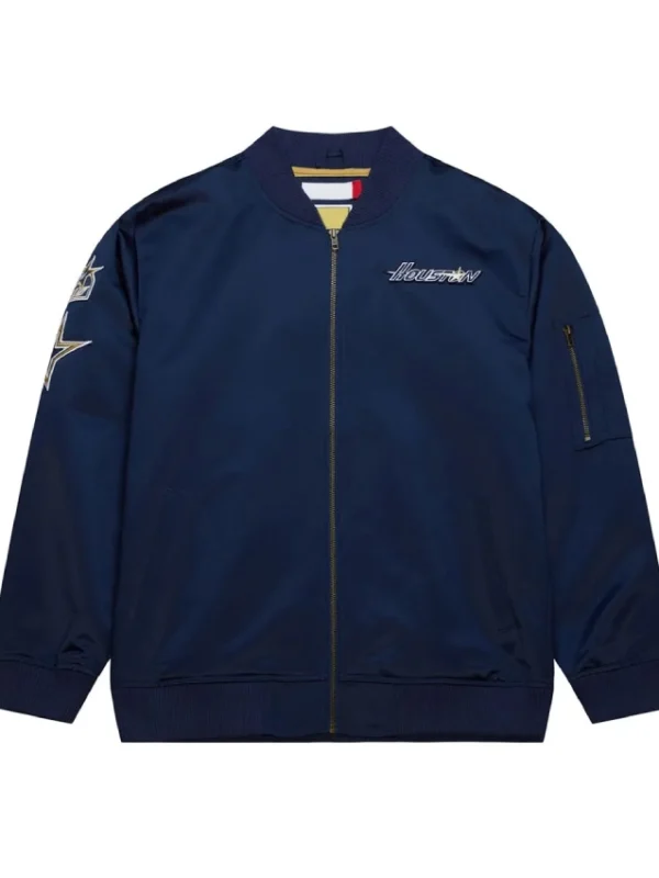 Houston Astros Vintage Logo Navy Lightweight Satin Jacket