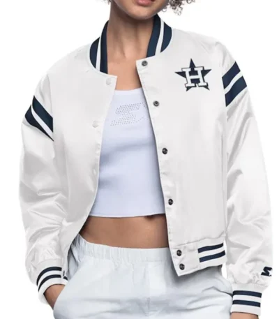 Houston Astros White Full Count Satin Jacket