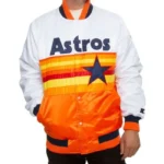 Houston Astros White and Orange Satin Jacket