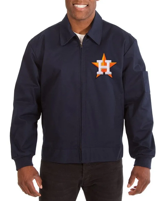 Houston Astros Workwear Navy Cotton Jacket Houston Astros Workwear Navy Cotton Jacket