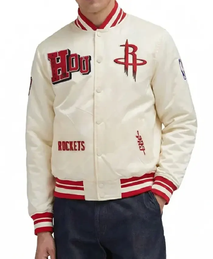 Houston Rockets Best of Rib Satin Jacket Houston Rockets Best of Rib Satin Jacket
