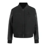 Houston Rockets Triple Black Varsity Wool-Leather Jacket