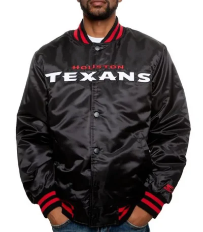Houston Texans Black Satin Jacket