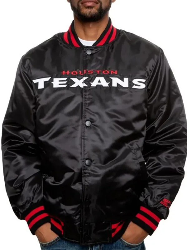 Houston Texans Black Satin Jacket