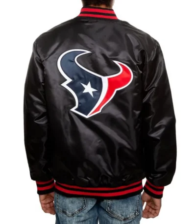 Houston Texans Black Satin Jacket