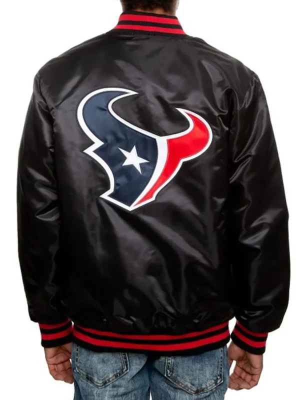Houston Texans Black Satin Jacket