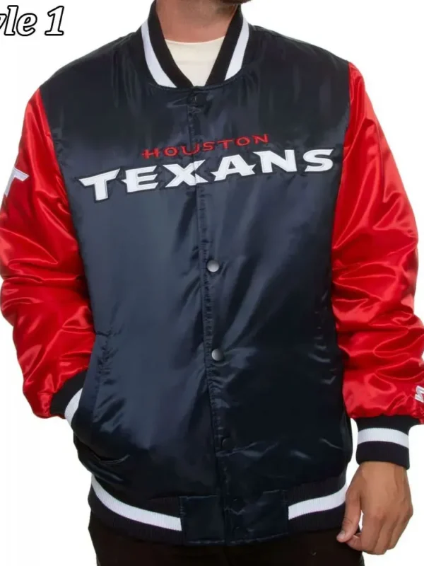 Houston Texans Enforcer Navy-Red Satin Jacket
