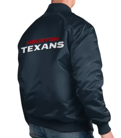 Houston Texans Exclusive Navy Varsity Satin Jacket