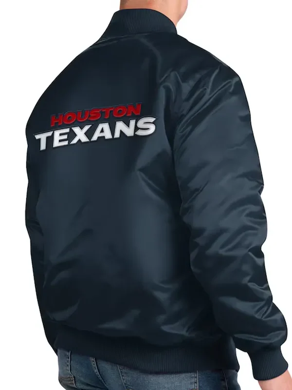 Houston Texans Exclusive Navy Varsity Satin Jacket