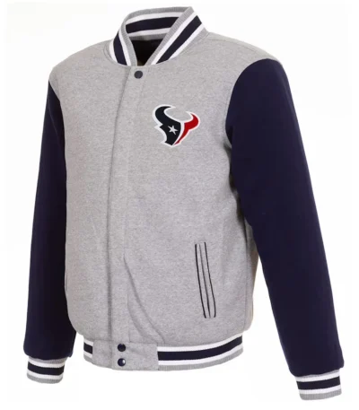 Houston Texans Gray and Navy Varsity Wool Jacket