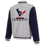 Houston Texans Gray and Navy Varsity Wool Jacket