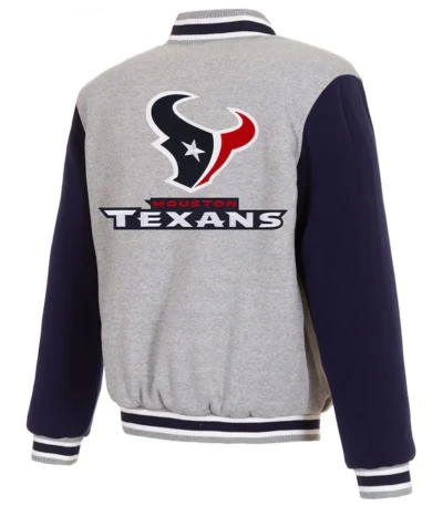 Houston Texans Gray and Navy Varsity Wool Jacket