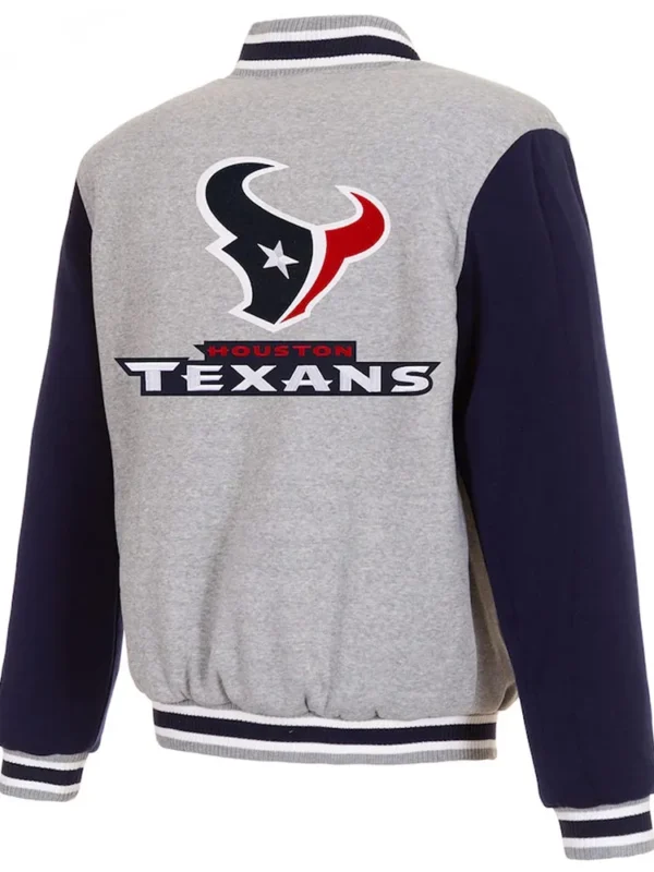 Houston Texans Gray and Navy Varsity Wool Jacket