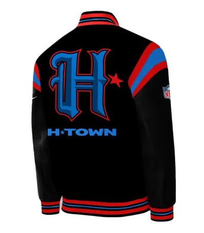 Houston Texans H-Town Teddy Black Satin Jacket