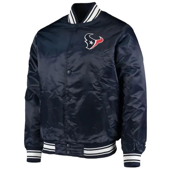 Houston Texans Locker Room Navy Blue Satin Jacket