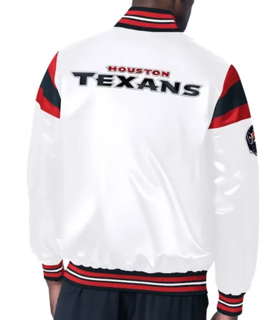 Houston Texans Midweight White Satin Jacket
