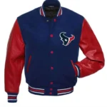 Houston Texans NFL Letterman Red and Blue Jacket