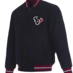 Houston Texans Navy Blue Bomber Wool Jacket