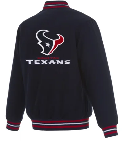 Houston Texans Navy Blue Bomber Wool Jacket