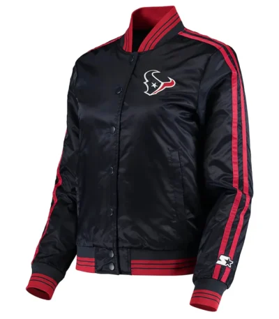 Houston Texans Overtime Varsity Blue Satin Jacket