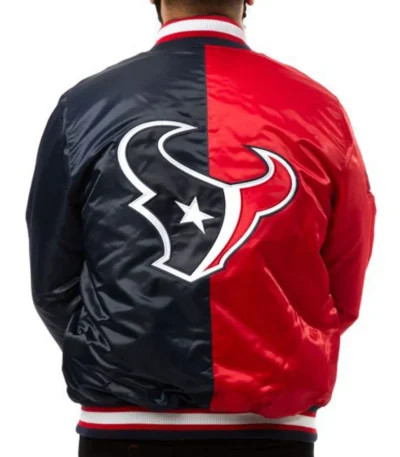 Houston Texans Starter Satin Red and Navy Blue Jacket
