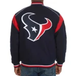 Houston Texans Teddy Embroidered Navy Varsity Wool Jacket