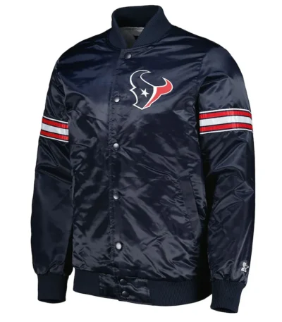 Houston Texans The Pick and Roll Navy Blue Satin Jacket