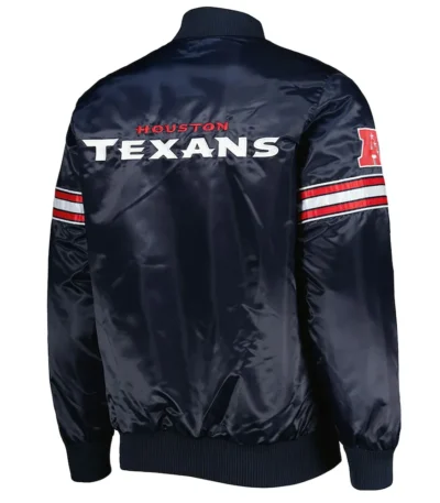Houston Texans The Pick and Roll Navy Blue Satin Jacket