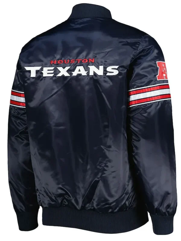 Houston Texans The Pick and Roll Navy Blue Satin Jacket