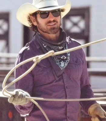 Ian Bohen Yellowstone Cotton Fabric Purple Jacket