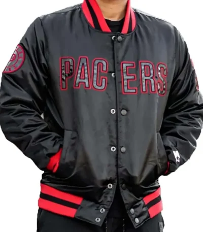 Indiana Pacers Black Satin Jacket