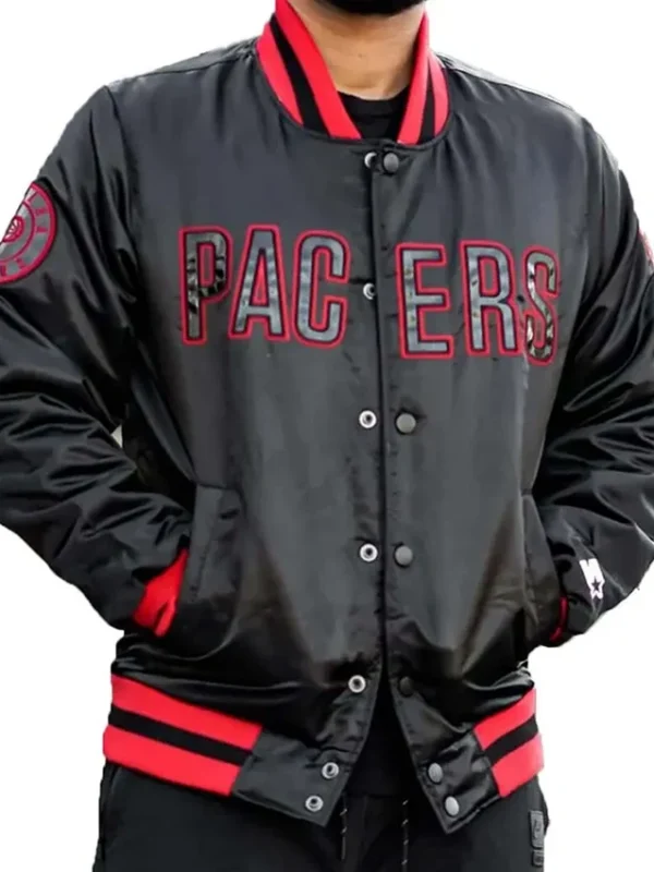 Indiana Pacers Black Satin Jacket