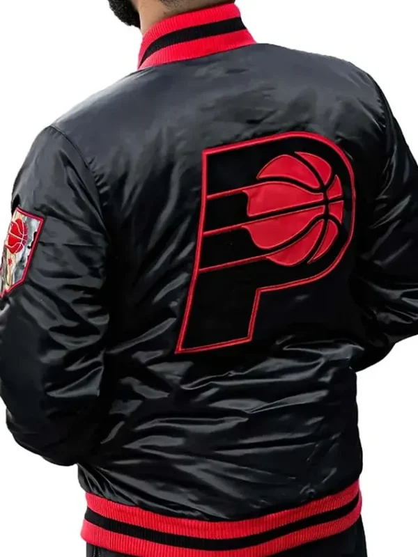 Indiana Pacers Black Satin Jacket