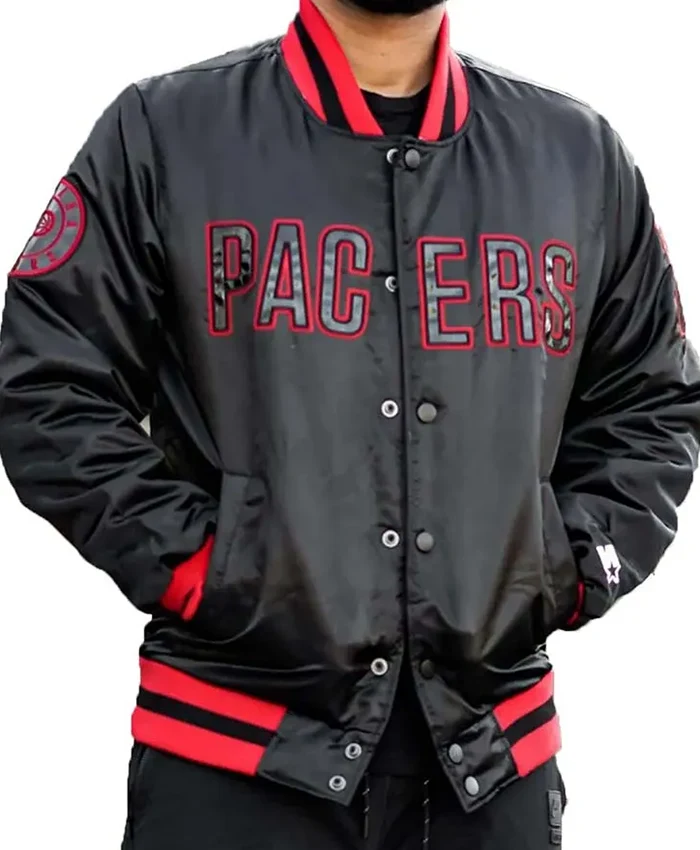 Indiana Pacers Black Satin Jacket Indiana Pacers Black Satin Jacket