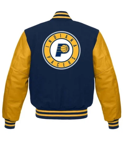 Indiana Pacers Letterman Blue and Yellow Varsity Jacket