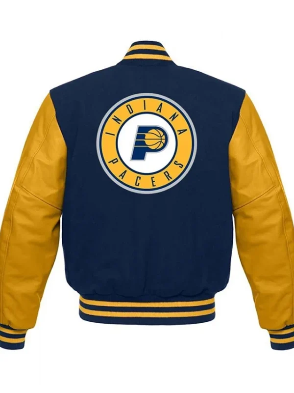 Indiana Pacers Letterman Blue and Yellow Varsity Jacket