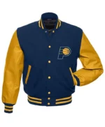Indiana Pacers Letterman Blue and Yellow Varsity Jacket