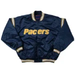 Indiana Pacers Navy Satin Bomber Jacket