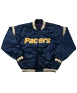 Indiana Pacers Navy Satin Bomber Jacket
