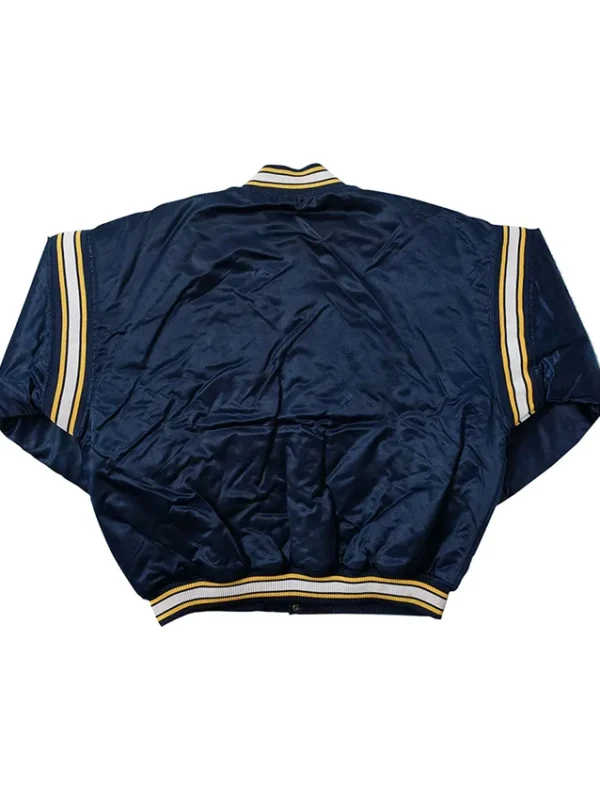 Indiana Pacers Navy Satin Bomber Jacket