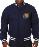 Indiana Pacers Navy Wool Varsity Jacket