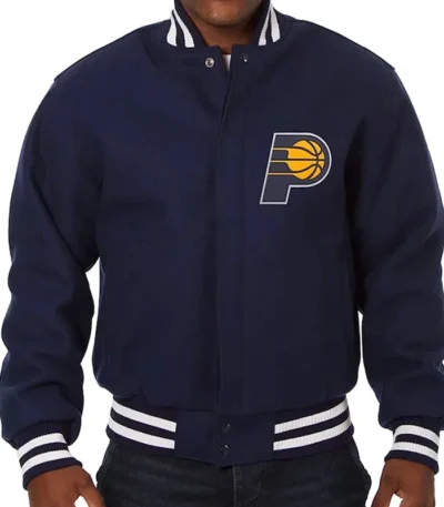 Indiana Pacers Navy Wool Varsity Jacket
