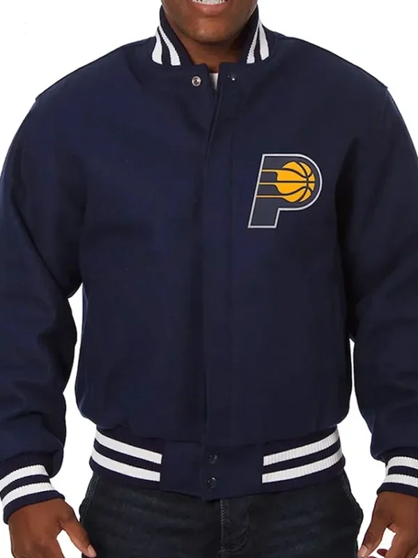Indiana Pacers Navy Wool Varsity Jacket