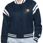 Indiana Pacers Printed Logo Satin Varsity Jacket