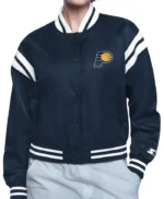 Indiana Pacers Printed Logo Satin Varsity Jacket